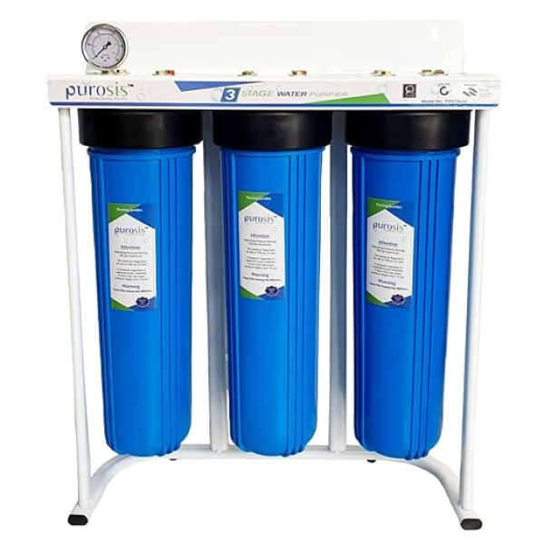 PUROSIS PUROSIS Whole House Main-Line Water Filtration System (10″×4.5″ Triple Big Blue Housing)